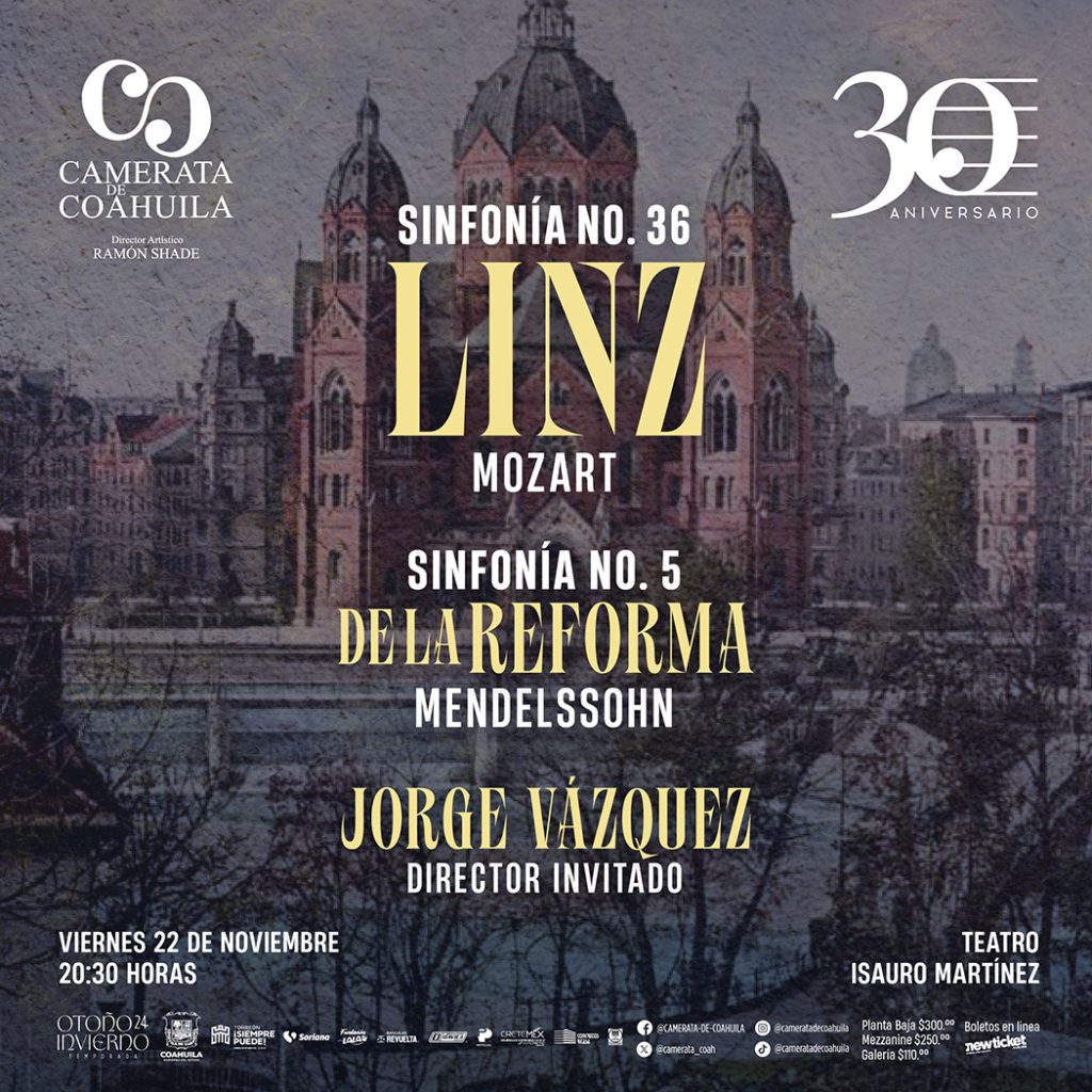 Camerata de coahuila vii concierto temporada sinfonia 36 linz mozart